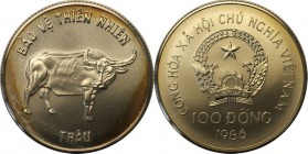 Weltmünzen und Medaillen, Vietnam. 100 Dong 1986, Silber. 5000 T. KM 19. Stempelglanz