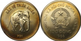 Weltmünzen und Medaillen, Vietnam. 100 Dong 1986, Silber. 5000 T. KM 21. Stempelglanz
