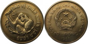 Weltmünzen und Medaillen, Vietnam. 10 Dong 1987. KM 28. Stempelglanz