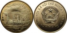 Weltmünzen und Medaillen, Vietnam. 100 Dong 1988, Silber. 3000 T. KM 25.1. Stempelglanz