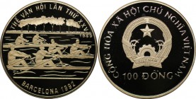 Weltmünzen und Medaillen, Vietnam. 100 Dong 1989, Silber. 0,51 OZ. KM 31. Polierte Platte