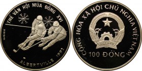 Weltmünzen und Medaillen, Vietnam. 100 Dong 1990, Silber. 0.51 OZ. KM 32. Polierte Platte