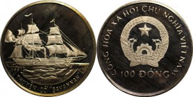 Weltmünzen und Medaillen, Vietnam. 100 Dong 1991, Silber. 0.51 OZ. KM 35. Polierte Platte