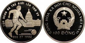 Weltmünzen und Medaillen, Vietnam. 100 Dong 1994, Silber. KM 46. Polierte Platte. Fingerabdrücke.