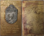Medaillen und Jetons, Hundesport / Dog sports. Prager Hunt Club. Medaille 1933. Plakette 45 x 75 mm. Br/Fe. Fast Vorzüglich