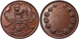 Medaillen und Jetons, Hundesport / Dog sports. "Manchester and District Bulldog Club". Medaille 1907, 40 mm. Kupfer. Vorzüglich