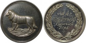 Medaillen und Jetons, Hundesport / Dog sports. Collie Club. Medaille 1895, (sign. Restall. Birm) 38 mm. Silber. Vorzüglich