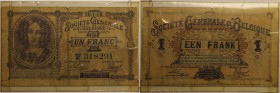 Banknoten, Belgien / Belgium. 1 Franc 1915. P.86a. IV