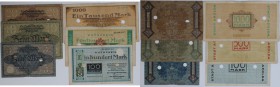 Banknoten, Deutschland / Germany. Notgeld Apolda (Sachsen-Weimar-Eisenach / Thüringen). 5, 10, 20, 100, 500, 1000 Mark 1918-22. Entwertet. 6 Stück. II...