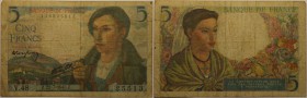 Banknoten, Frankreich / France. 5 Francs 1943. P.5a. II