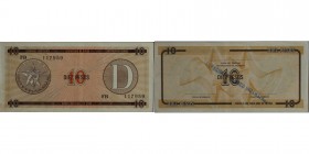 Banknoten, Kuba / Cuba. 10 Pesos 1990. P.FX22. I