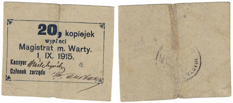 Banknoten, Polen / Poland. Local Polish - Russian Banknotes. Warty. Magistrat. 2...