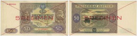 Banknoten, Polen / Poland. 50 Zlotych 1946. Specimen. Pick:128. aUNC