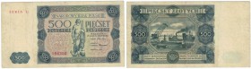 Banknoten, Polen / Poland. 500 Zlotych 1947. Ser. L2. Pick:132. F+