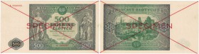 Banknoten, Polen / Poland. 500 Zlotych 1946. Specimen. Pick:121s. UNC