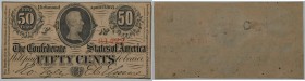 Banknoten, USA / Vereinigte Staaten von Amerika, Konförderierte Staaten von Amerika / Confederate States of America. 50 Cents Banknote 1863. T-63. UNZ...