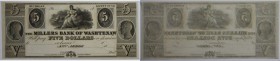 Banknoten, USA / Vereinigte Staaten von Amerika, Obsolete Banknotes. Ann Arbor, MI- Millers Bank of Washtenaw. 5 Dollars ND. I