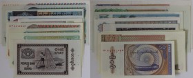 Banknoten, Lot . Myanmar / Burma 1 - 35 Kyat, 50 Pyas, Azerbaijan 100 Manat Pick 18b. ND. 11 Stück. I