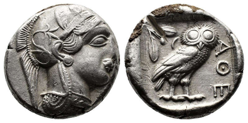 (Silver. 17.09g. 26 mm) ATTICA. Athens. Tetradrachm (Circa 454-404 BC). AR
Helm...