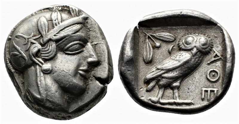 (Silver. 17,8g. 23 mm) ATTICA. Athens. Tetradrachm (Circa 454-404 BC). AR
Helme...