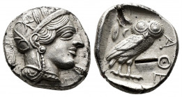 (Silver 17.03g. 25mm) ATTICA. Athens. Tetradrachm (Circa 454-404 BC). AR
Helmeted head of Athena right, with frontal eye.
Rev: AΘE./ Owl standing ri...