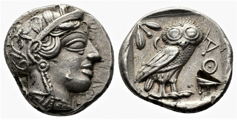 (Silver,17.12g 25 mm) ATTICA. Athens. Tetradrachm (Circa 454-404 BC). AR
Helmet...
