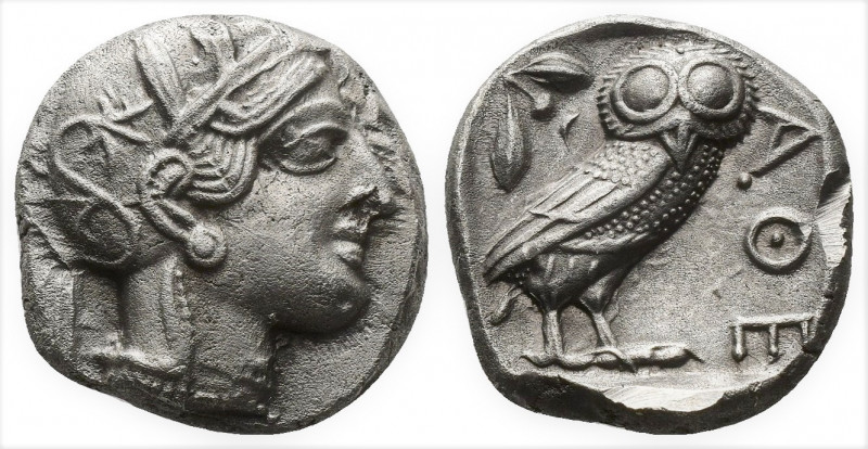 (Silver. 16.92g.24mm) ATTICA. Athens. Tetradrachm (Circa 454-404 BC). AR
Helmet...