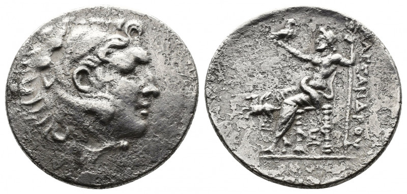 (Silver.15.88g. 33mm) KINGDOM OF MACEDON. Alexander III, 336-323 BC. Tetradrachm...