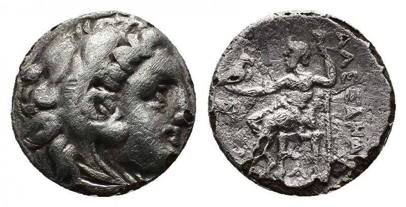 (Silver. 2.90 g. 17mm) Kingdom of Macedon. Alexander III 'the Great' AR Drachm. ...