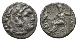 (Silver. 4.02g. 17mm) Kingdom of Macedon. Alexander III 'the Great' AR Drachm. circa 320-301 BC. 
Head of Herakles right, wearing lion skin headdress...