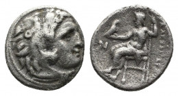 (Silver. 4.01g. 17mm) Kingdom of Macedon. Alexander III 'the Great' AR Drachm. circa 320-301 BC. 
Head of Herakles right, wearing lion skin headdress...