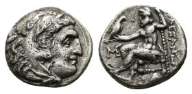 (Silver. 3.97g. 18mm) Kingdom of Macedon. Alexander III 'the Great' AR Drachm. circa 320-301 BC. 
Head of Herakles right, wearing lion skin headdress...