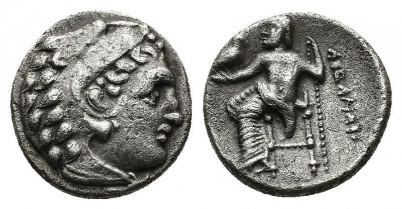 (Silver. 4.27 g. 17mm) Kingdom of Macedon. Alexander III 'the Great' AR Drachm. ...
