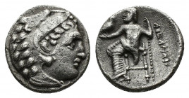 (Silver. 4.27 g. 17mm) Kingdom of Macedon. Alexander III 'the Great' AR Drachm. circa 320-301 BC. 
Head of Herakles right, wearing lion skin headdres...