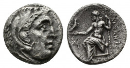 (Silver. 3.69 g. 18 mm) Kingdom of Macedon. Alexander III 'the Great' AR Drachm. circa 320-301 BC. 
Head of Herakles right, wearing lion skin headdre...