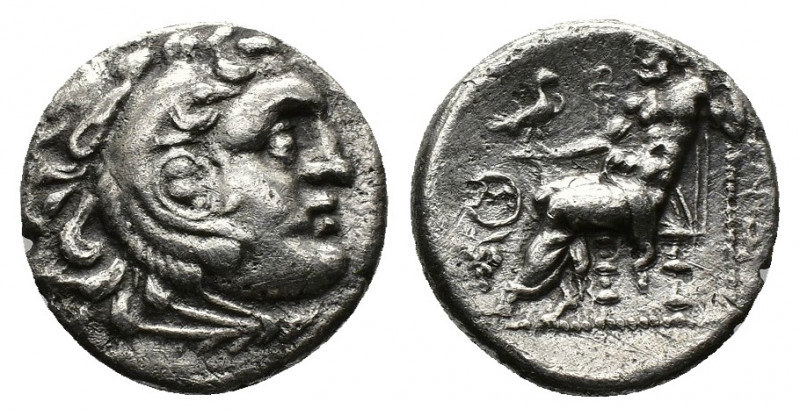 (Silver. 3.62 g. 18mm) Kingdom of Macedon. Alexander III 'the Great' AR Drachm. ...