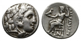(Silver. 4.26 g. 18mm) Kingdom of Macedon. Alexander III 'the Great' AR Drachm. circa 320-301 BC. 
Head of Herakles right, wearing lion skin headdres...