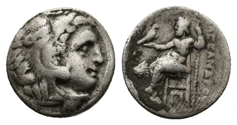 (Silver. 3.73 g. 18 mm) Kingdom of Macedon. Alexander III 'the Great' AR Drachm....