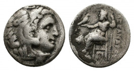 (Silver. 3.73 g. 18 mm) Kingdom of Macedon. Alexander III 'the Great' AR Drachm. circa 320-301 BC. 
Head of Herakles right, wearing lion skin headdre...