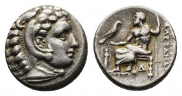 (Silver. 4.18g. 17mm) Kingdom of Macedon. Alexander III 'the Great' AR Drachm. circa 320-301 BC. 
Head of Herakles right, wearing lion skin headdress...
