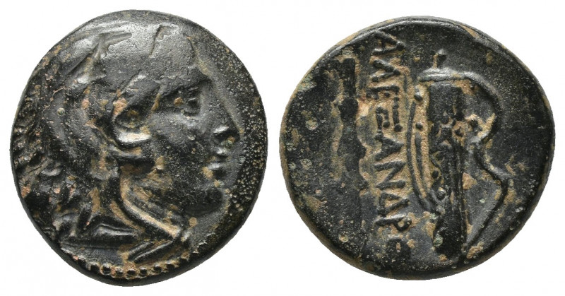 (Bronze. 5.75g. 19mm) KINGS OF MACEDON. Alexander III 'the Great ' (336-323 BC)....