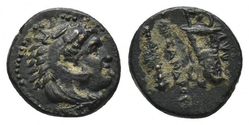 (Bronze. 1.57g. 13mm) Kings of Macedon. Uncertain mint in Western Asia Minor. Al...