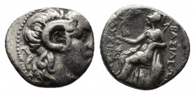 (Silver. 3.96g. 18mm) Kingdom of Thrace, Lysimachos AR Drachm. Ephesos, circa 294-287 BC
Diademed head of the deified Alexander right, with horn of A...