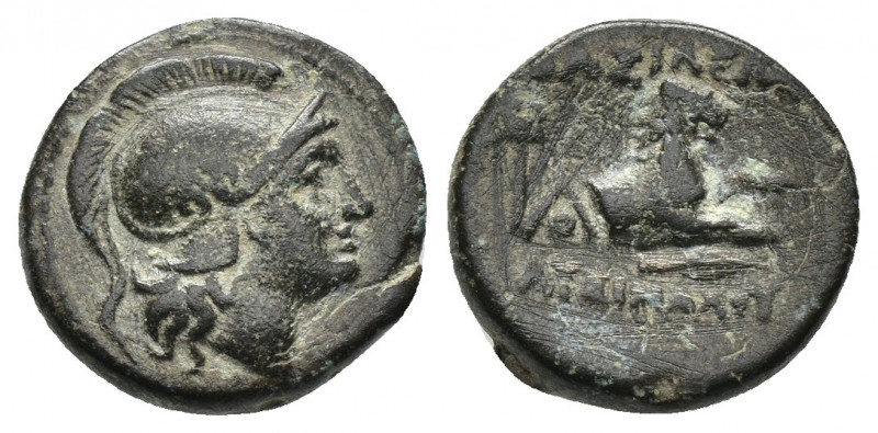 (Bronze.2.57g. 15mm) KINGS OF THRACE (Macedonian). Lysimachos (305-281 BC). Ae. ...