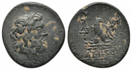 (Bronze. 6.91g. 23mm) PONTOS. Amisos. Ae (Circa 85-65 BC).
Laureate head of Zeus right.
Rev: Eagle standing left on thunderbolt, head right; star ab...