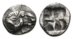 (Silver. 0.99g 11mm) Troas. Kebren 500 BC. Diobol AR
head of ram right / Quadripartite incuse square.
SNG Copenhagen 254-5.