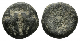 (Silver. 0.98g. 10mm) Lesbos. Uncertain mint circa 500-450 BC. Obol AR
Confronted boar\'s heads 
Rev: Quadripartite incuse square.
Klein 349.