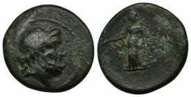 BOSPOROS, Achaia AE21 (Bronze, 5.35g, 21mm) Autonomus Bronze, 2./3. cent. BC 
Obv: Bearded Zeus bust right 
Rev: ACA-ITwN - Artemis(?) wearing long ...