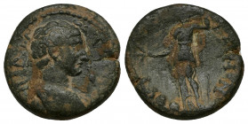 Asia Minor, unreaserched coin AE18 (Bronze, 3.67g, 18mm)
Obv: Legend obscure - Male bareheaded bust right
Rev: Legend obscure - Zeus (?) standing le...