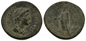LYDIA, Sardes AE22 (Bronze, 4.41g, 22mm) Pseudo-autonomous, Time of Nero (54-68) Ti. Kl. Mnaseas, strategos.
Obv: ΘЄON CVNKΛHTON - Draped youthful bu...